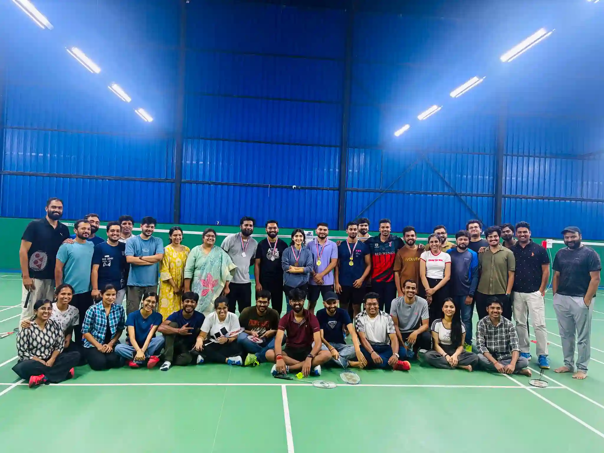 Colleagues taking part in a sports competition