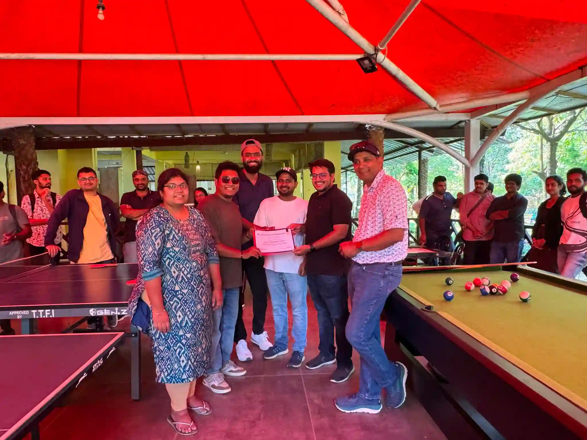 A team outing where employees are recognised